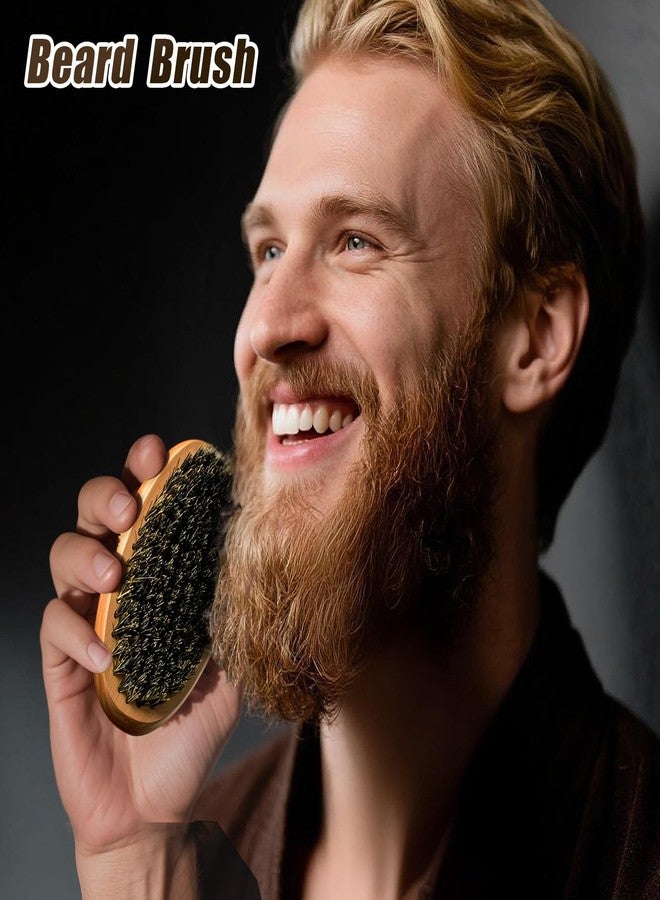 Futricy Beard Brush Beard Comb Set for Men Dad: Beard Care Kit Mens Gifts, Natural Boar Bristle Brush Pear Wood Comb, Great for Travel Facial Hair Grooming as a Styling Tool, Growth, Detangles, Shine - Image 3