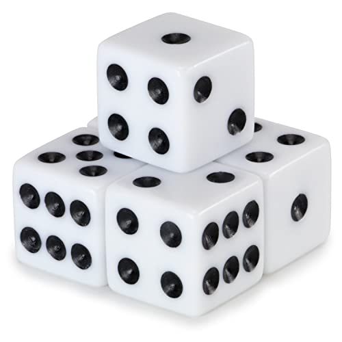 Brybelly Classic White Game Dice for Playing Board Games and Card Games 5Pack Set 16mm Regular Pipped SixSided Dice by Brybelly - Image 5