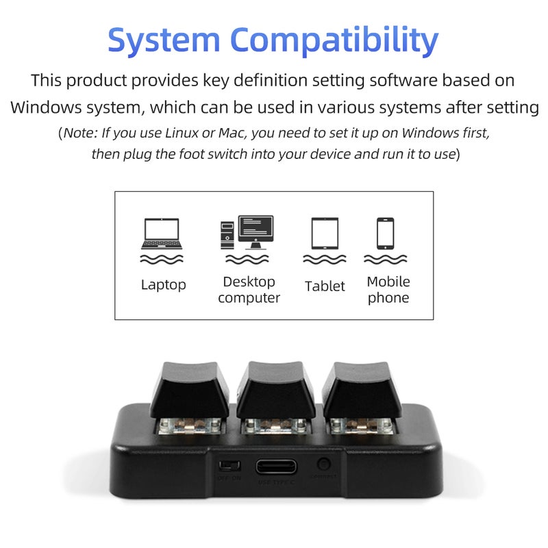 3-key Customized Keyboard: White Mechanical Blue Switch, USB+2.4G+BT4.0 Three-mode Connection, Ergonomic Curved Buttons - Anti-slip Pads for Office, Game, Multimedia Use - Image 3