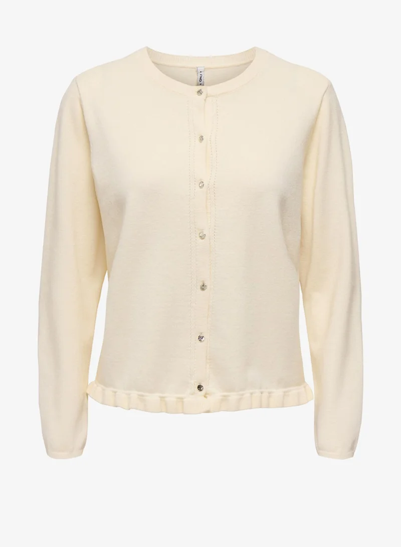Casual Frill Buttoned Cardigan