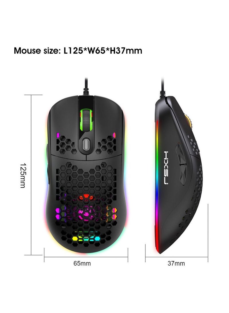 Generic - X600 USB Wired Supports Programming Honeycomb Light Macro Gaming Mouse - Image 1