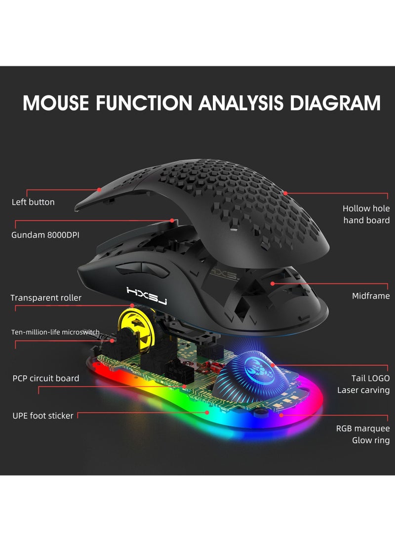 Generic - X600 USB Wired Supports Programming Honeycomb Light Macro Gaming Mouse - Image 1