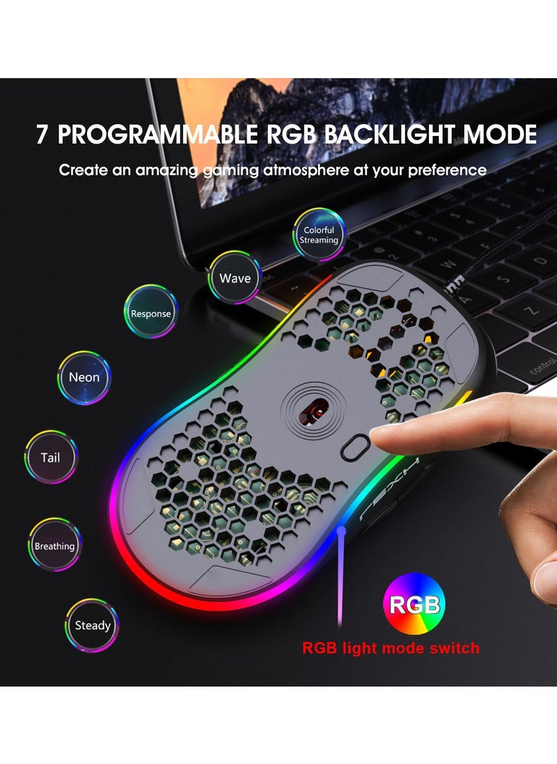 Generic - X600 USB Wired Supports Programming Honeycomb Light Macro Gaming Mouse - Image 1