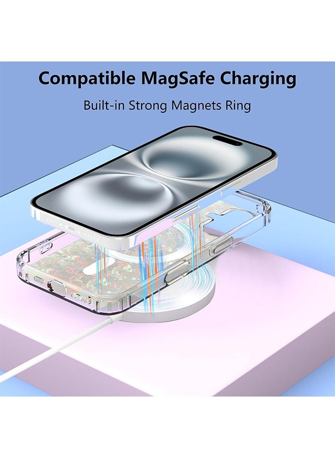 Sparkly Case for iPhone 16 , Compatible with MagSafe, Cute Glitter Pearl Design for Women and Girls, Hard PC Protective Luxury Shockproof Bumper Phone Case for iPhone 16 6.1-inch 2024, Colorful - Image 5