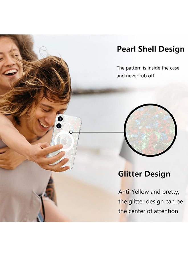Sparkly Case for iPhone 16 , Compatible with MagSafe, Cute Glitter Pearl Design for Women and Girls, Hard PC Protective Luxury Shockproof Bumper Phone Case for iPhone 16 6.1-inch 2024, Colorful - Image 2