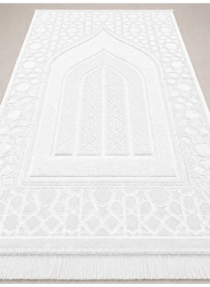 A medical memory foam prayer mat, comfortable silk, suitable for the feet and knees. It is an artistic piece designed to be part of your special corner, where its calming colors and elaborate design harmonize to help clear the mind.