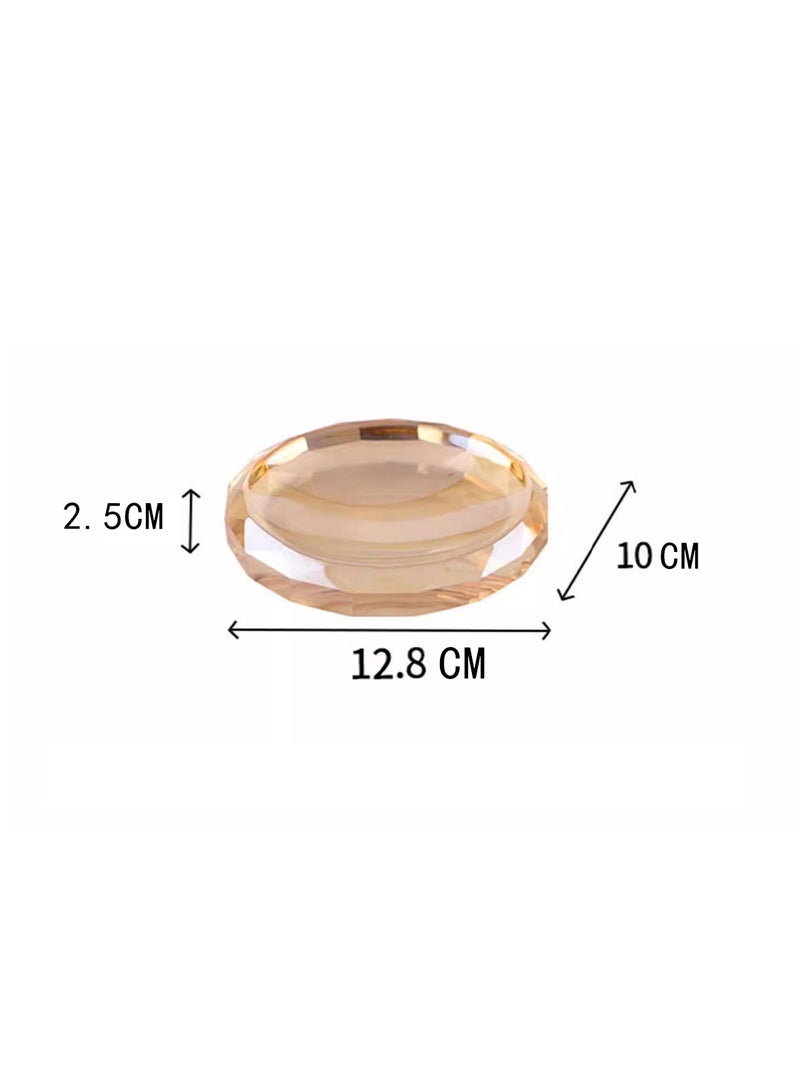 JiFENG Soap Dish Holder Ellipse Thick and Solid Crystal Decorative Soap Saver Tray for Bar Soap, Shower Soap Holder,Soap Tray Soap Savers for Bathroom Shower Kitchen(Grey) - Image 5