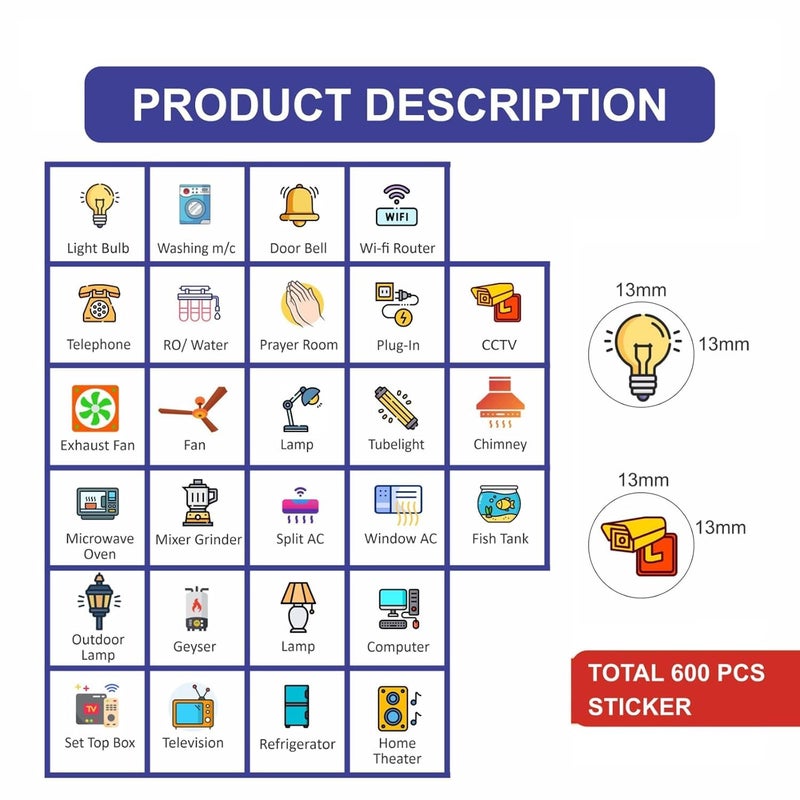 SM Prints Switch Board Sticker for Home4 Sheets Self Adhesive27 Design600 Stickers Electric Switch Board Stickers Vinyl Transparent Stickers15 cm Per Sticker SizeBuy 1 Get 1 Free - Image 2