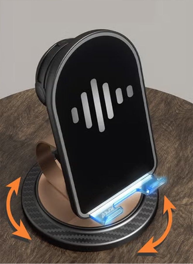 عام حامل الهاتف الخليوي مع مكبر صوت بلوتوث اللاسلكي وصوت محيطي HD القاعدة المضاد للانزلاق مثالي للمنزل والهواء الطلق مع مكبر صوت بلوتوث للمكتب متوافق مع iPhone/iPad/Samsung Galaxy - Image 2