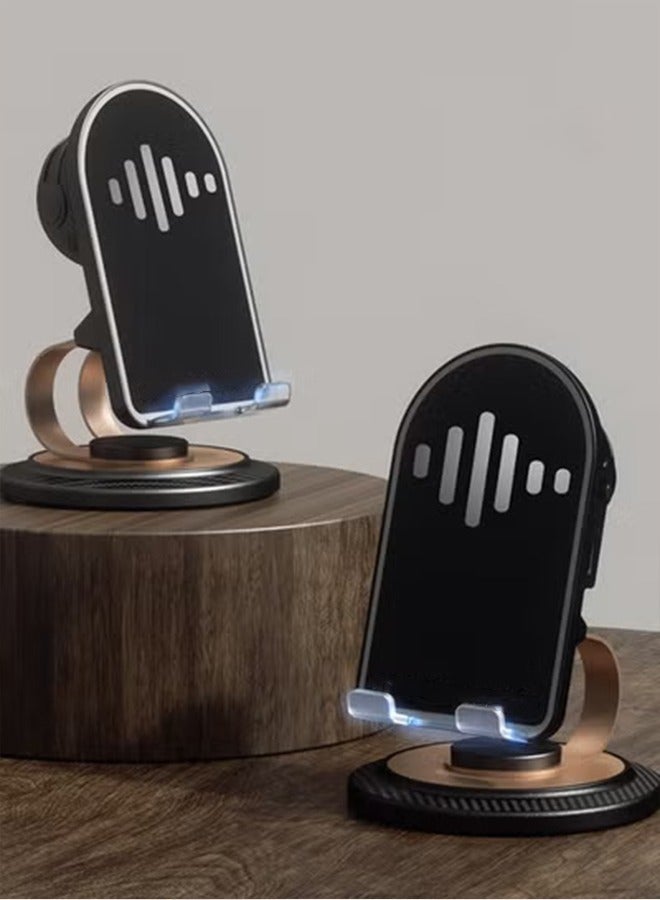 عام حامل الهاتف الخليوي مع مكبر صوت بلوتوث اللاسلكي وصوت محيطي HD القاعدة المضاد للانزلاق مثالي للمنزل والهواء الطلق مع مكبر صوت بلوتوث للمكتب متوافق مع iPhone/iPad/Samsung Galaxy - Image 3