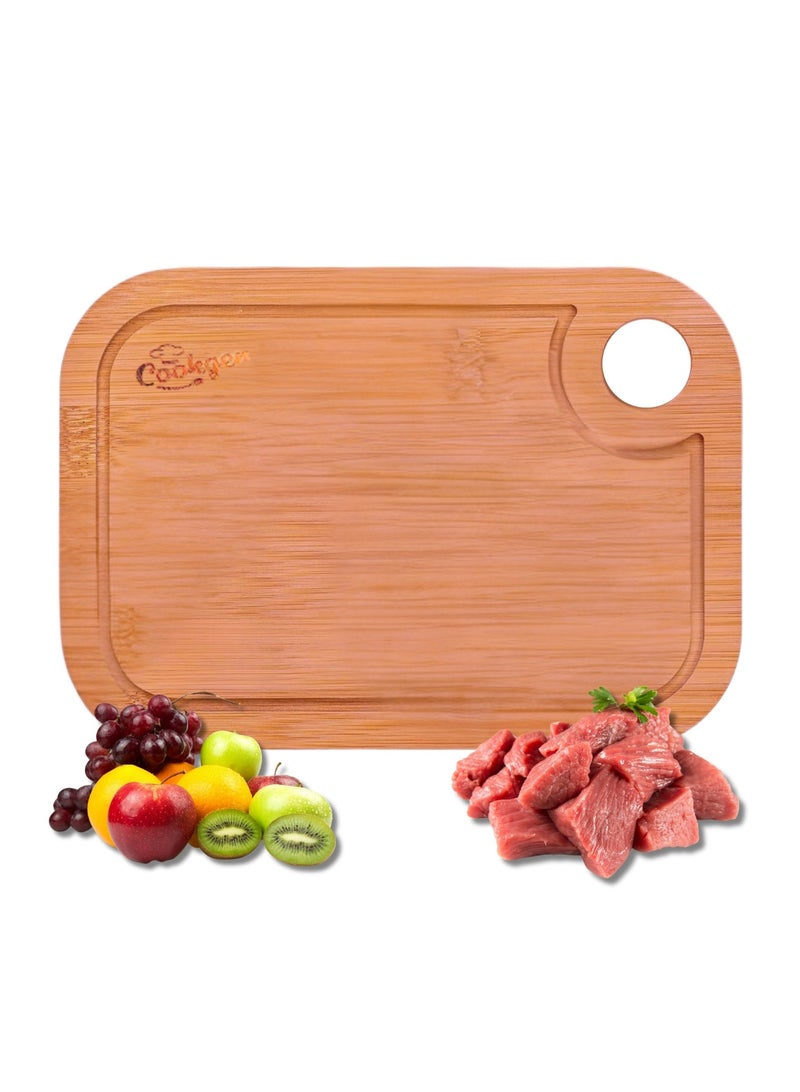 Cookgen Cookgen Organic Bamboo Cutting Board – Medium Size, Extra Thick 0.7 Inch, Durable & Eco-Friendly for Kitchen Use  - Image 1