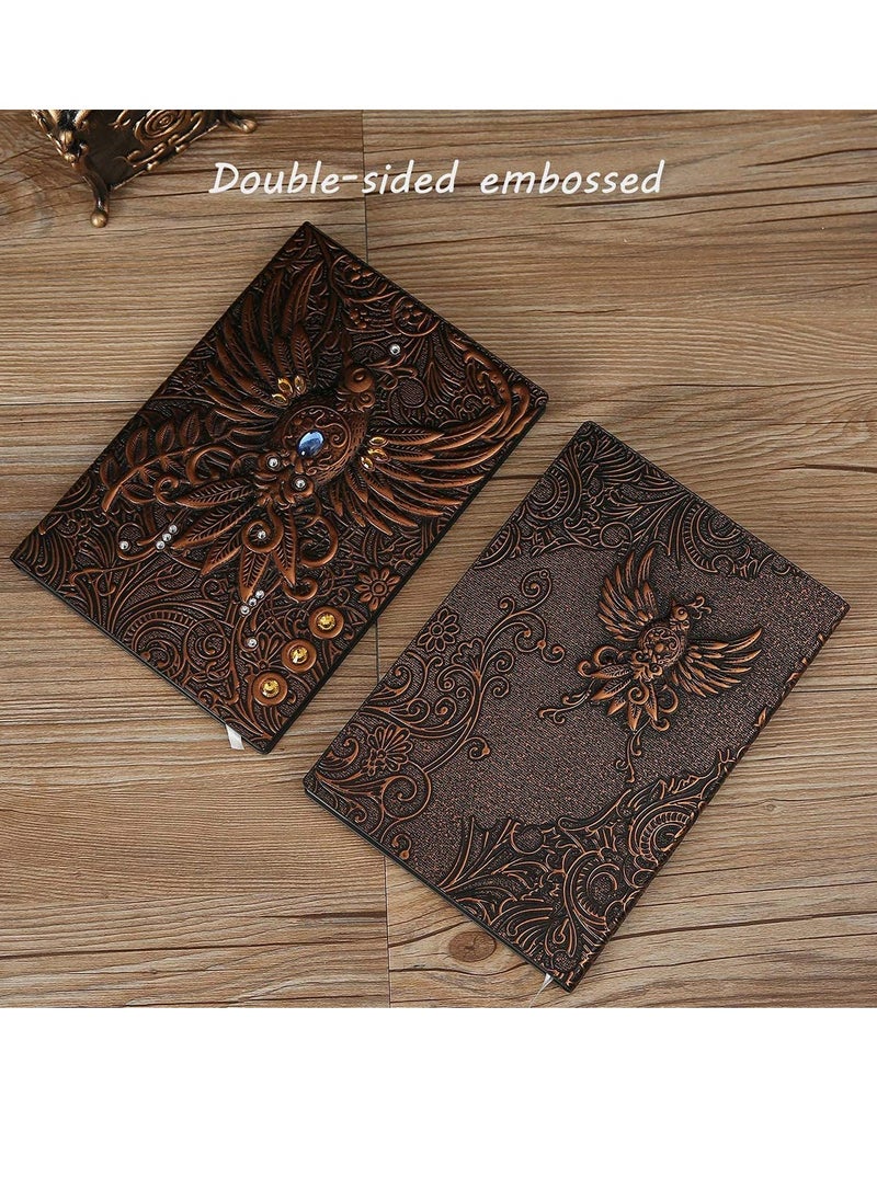 KASTWAVE Vintage Leather Travel Lined Ruled Hardback Diary Embossed Writing A5 Notepad - 200 Pages, Unique Birthday Anniversary Gift  - Image 4