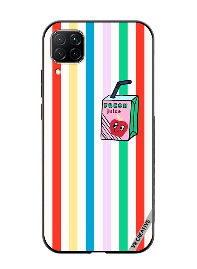 VR CREATIVE Protective Case Cover For Huawei Nova 7i/P40 Lite Summer Stripe Fresh Juice Apple Fruit Design Multicolour - Image 1