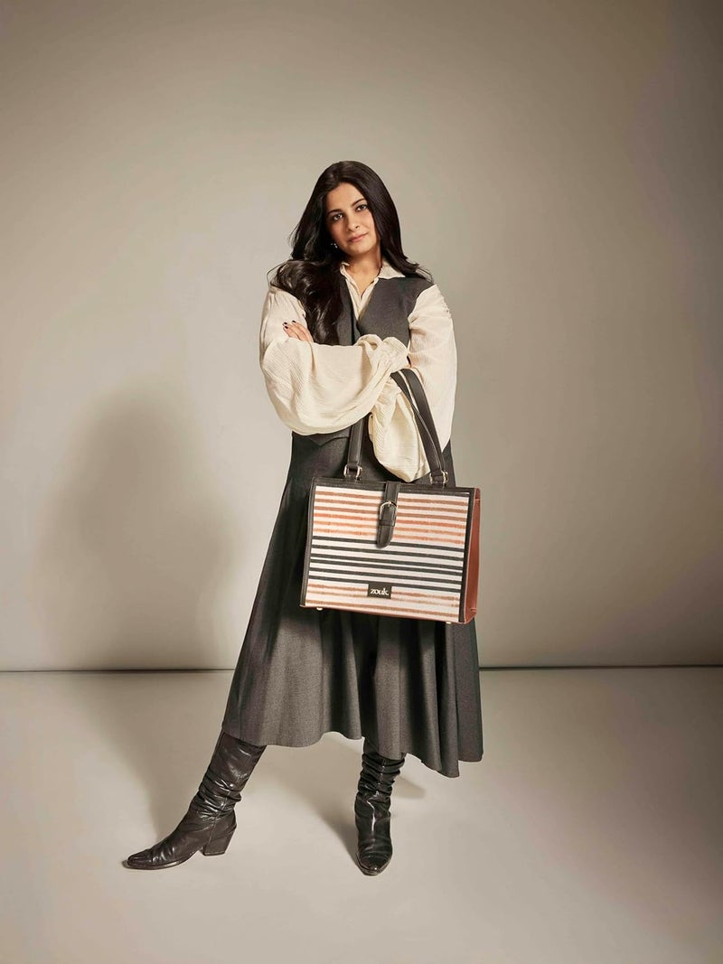 ZOUK Rhea Kapoor Office Bag | Fits up to 15 inch Laptop | Stylish Handbag for Office, Travel & Daily Use | Water-Resistant | Lightweight & Spacious | - Image 2