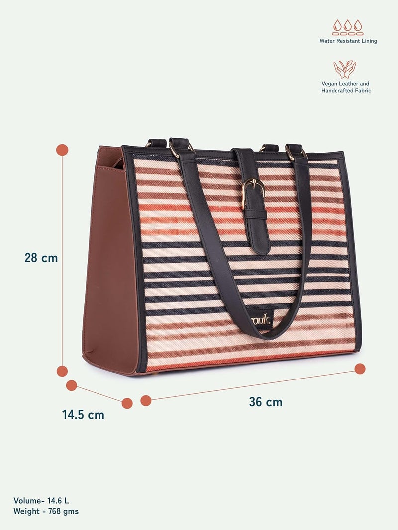 ZOUK Rhea Kapoor Office Bag | Fits up to 15 inch Laptop | Stylish Handbag for Office, Travel & Daily Use | Water-Resistant | Lightweight & Spacious | - Image 5