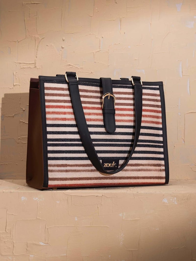 ZOUK Rhea Kapoor Office Bag | Fits up to 15 inch Laptop | Stylish Handbag for Office, Travel & Daily Use | Water-Resistant | Lightweight & Spacious | - Image 3