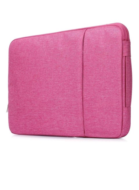 Laptop Sleeve Bag Compatible with MacBook Air 13 inch A2337 M1 A2179 A1932 2018-2022/Pro 13 M2 M1 A2338 A2251 A2289 A2159 A1989 A1706 A1708, Polyester Vertical Case with Pocket (Pink)