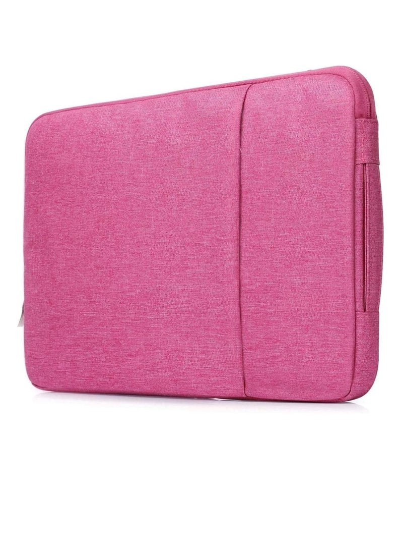 Generic Laptop Sleeve Bag Compatible with MacBook Air 13 inch A2337 M1 A2179 A1932 2018-2022/Pro 13 M2 M1 A2338 A2251 A2289 A2159 A1989 A1706 A1708, Polyester Vertical Case with Pocket (Pink)  - Image 1