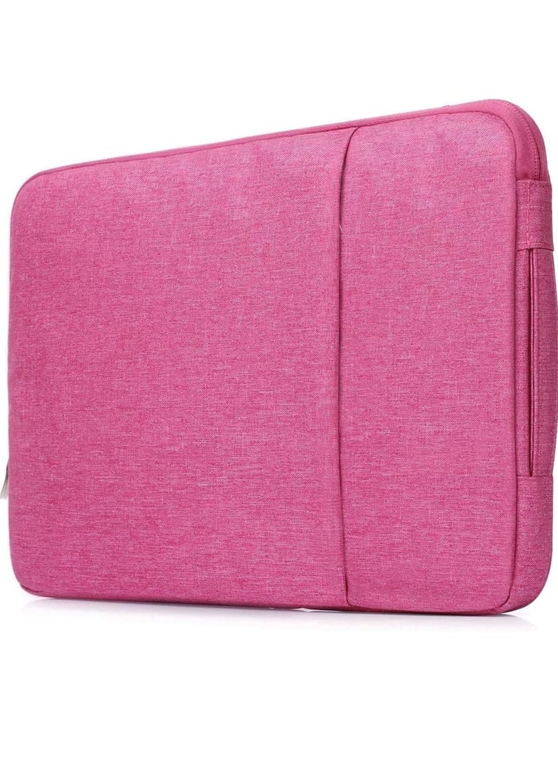 Generic Laptop Sleeve Bag Compatible with MacBook Air 13 inch A2337 M1 A2179 A1932 2018-2022/Pro 13 M2 M1 A2338 A2251 A2289 A2159 A1989 A1706 A1708, Polyester Vertical Case with Pocket (Pink)  - Image 4