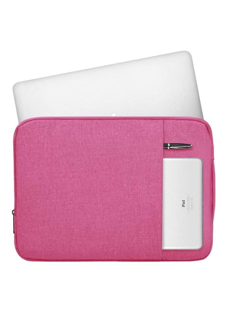 Generic Laptop Sleeve Bag Compatible with MacBook Air 13 inch A2337 M1 A2179 A1932 2018-2022/Pro 13 M2 M1 A2338 A2251 A2289 A2159 A1989 A1706 A1708, Polyester Vertical Case with Pocket (Pink)  - Image 2
