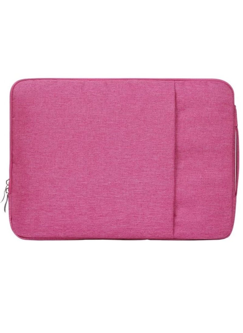 Generic Laptop Sleeve Bag Compatible with MacBook Air 13 inch A2337 M1 A2179 A1932 2018-2022/Pro 13 M2 M1 A2338 A2251 A2289 A2159 A1989 A1706 A1708, Polyester Vertical Case with Pocket (Pink)  - Image 3