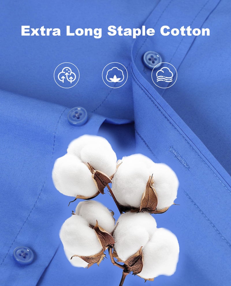 Lion Nardo Cotton Mens Dress Shirts Long Sleeve Big and Tall Dress Shirts for Men Wrinkle Free Button Down Shirts Regular Fit - Image 2