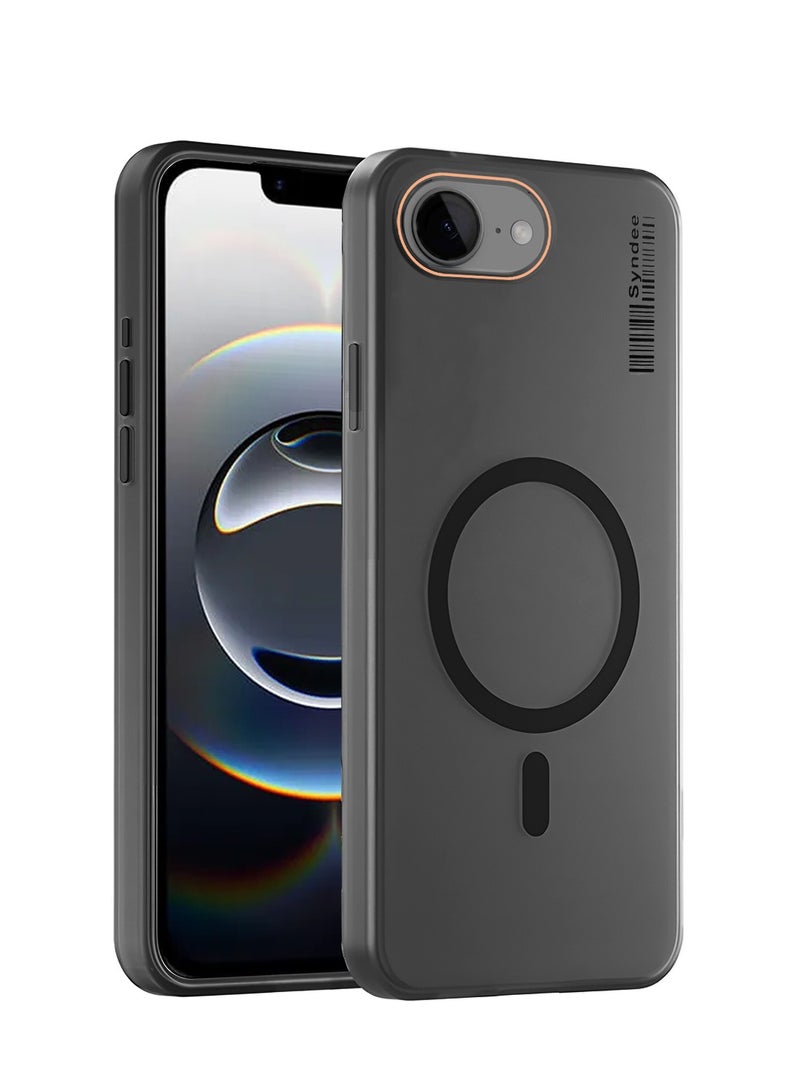 Syndee Apple iPhone 16e 5G 2025 Syndee Series Hybrid Translucent Magsafe with Magnetic Charging Raised Camera Lips Elegant Look Case Cover - Black  - Image 1