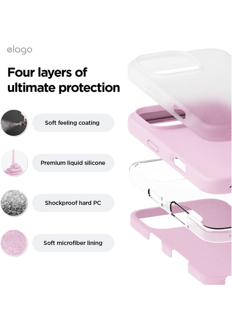 Elago Liquid Silicone for iPhone 16 Pro MAX Case Cover Full Body Protection, Shockproof, Slim, Anti-Scratch Soft Microfiber Lining - Hot Pink - Image 4