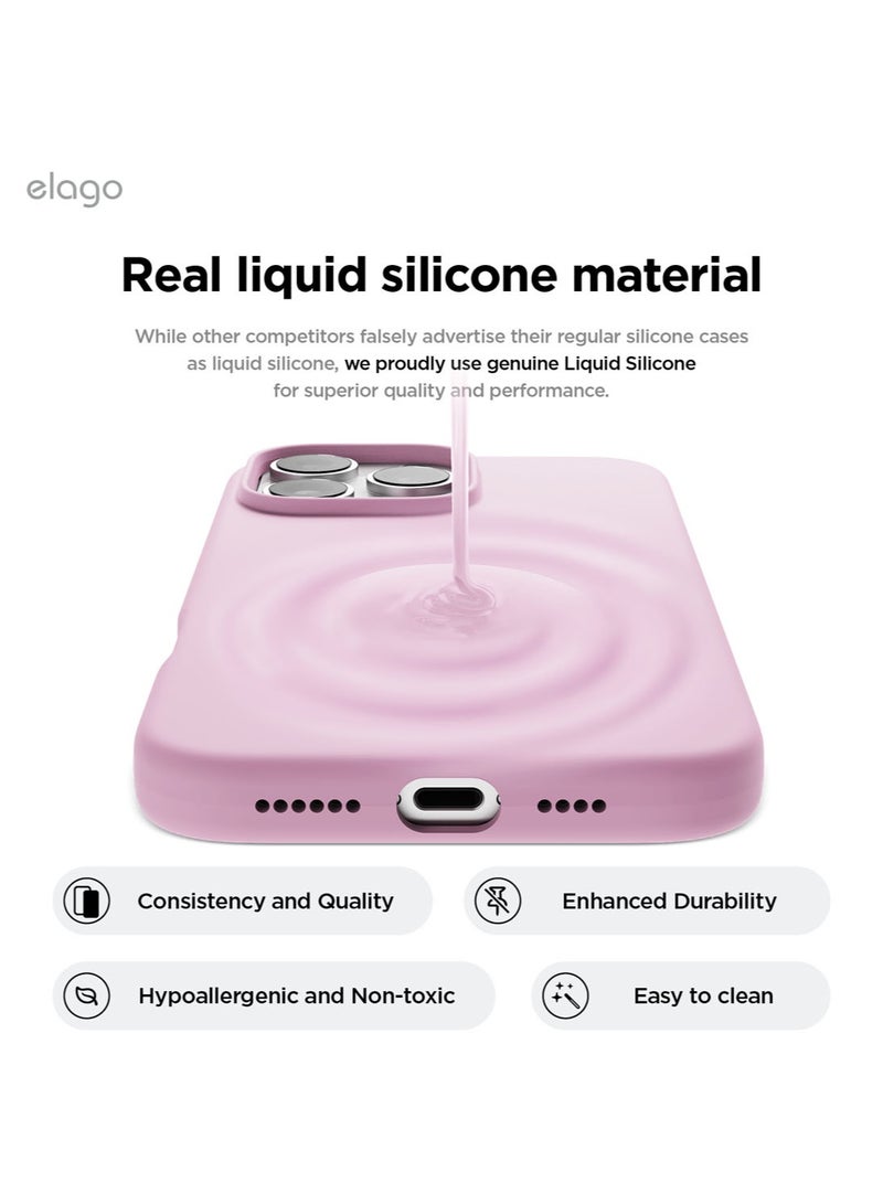 Elago Liquid Silicone for iPhone 16 Pro MAX Case Cover Full Body Protection, Shockproof, Slim, Anti-Scratch Soft Microfiber Lining - Hot Pink - Image 3