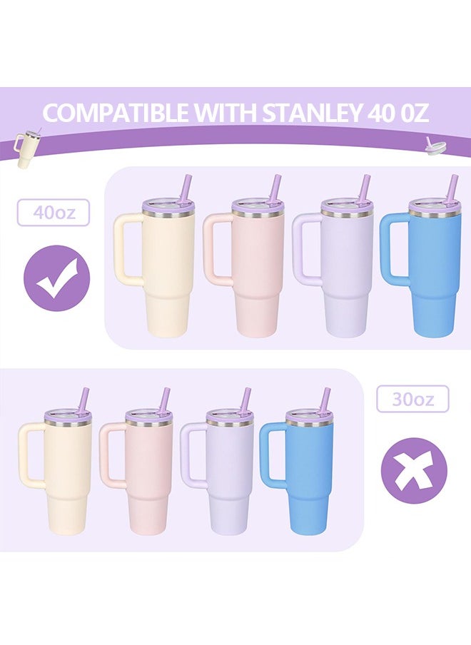 2 Pack 40 oz Tumbler Flip Straw Lid , Spill Proof Splash Resistant Tumbler Lids,Dustproof Tumbler Cover, Reusable Tumbler Cover(light purple)  - Image 4