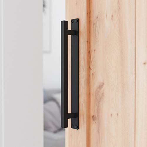 SMARTSTANDARD 12” Rustic Barn Door Handle for Sliding Door, Heavy Duty Barn Door Pull, Antique Long Base Gate Handle - Image 1