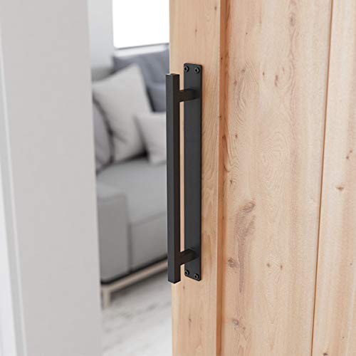 SMARTSTANDARD 12” Rustic Barn Door Handle for Sliding Door, Heavy Duty Barn Door Pull, Antique Long Base Gate Handle - Image 3
