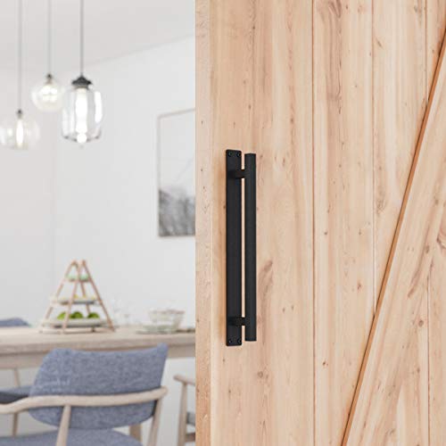 SMARTSTANDARD 12” Rustic Barn Door Handle for Sliding Door, Heavy Duty Barn Door Pull, Antique Long Base Gate Handle - Image 4