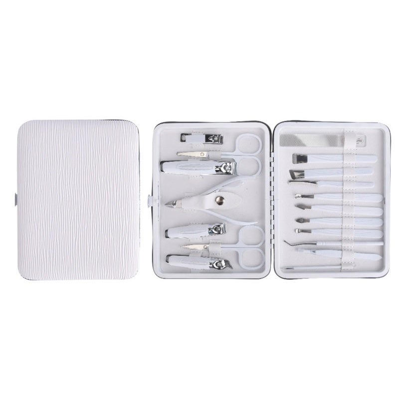 Nail Clippers Set: White Compact Storage Design Sharp Blades - Reliable Texture Personal Grooming Kit for Home Outdoor Daily Nail Care - Image 1