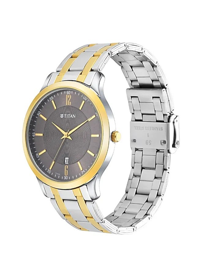 TITAN Men's Analog Round Shape Metal Wrist Watch - 1825BM01 - 47.3 Mm  - Image 3