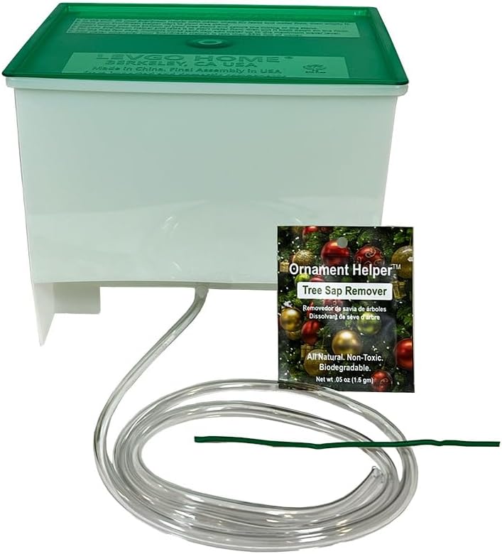 LEVGO HOME Automatic Christmas Tree Watering System (+ Tree Sap Remover) | Reduce Needle Loss | Never Have a Dry Stand | Evergreen Helper® | US Patent 12,102,249 - Image 1