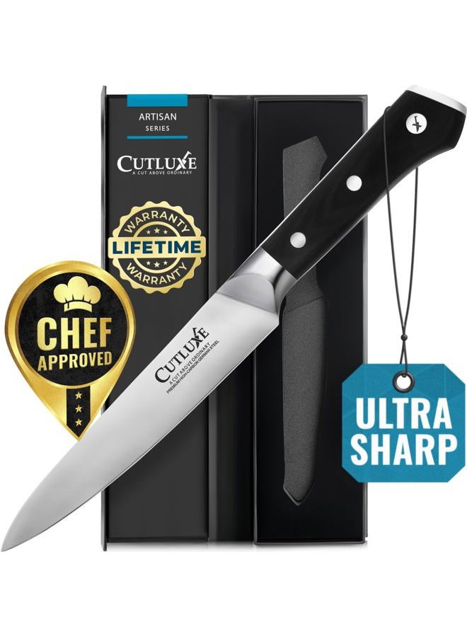 Cutluxe Utility Knife – 5.5" Petty Kitchen Knife – Forged High Carbon German Steel – Full Tang & Razor Sharp – Ergonomic Handle Design – Artisan Series - Image 1