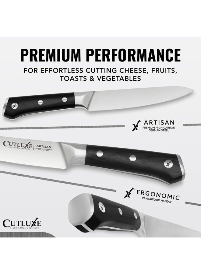 Cutluxe Utility Knife – 5.5" Petty Kitchen Knife – Forged High Carbon German Steel – Full Tang & Razor Sharp – Ergonomic Handle Design – Artisan Series - Image 2