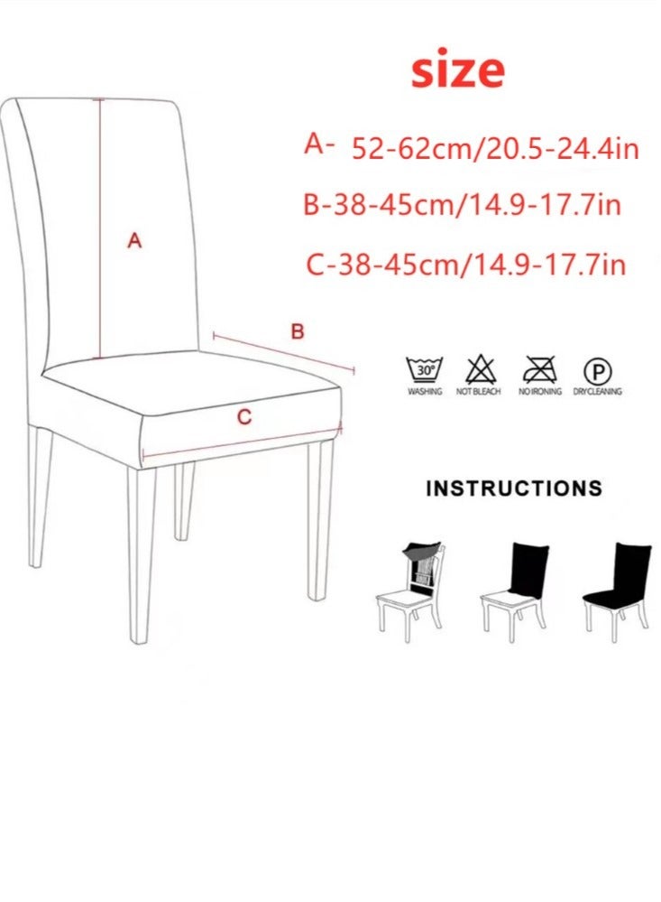 Kutis 6-Piece Solid Color Simplicity Style Stretch Chair Cover Dining Chair Cover Polyester Dark Grey 52-62cm - Image 5