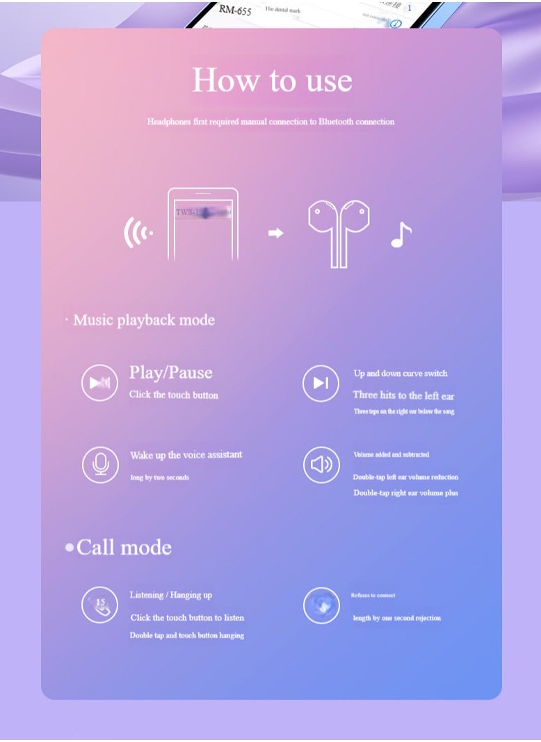 REMAX - True wireless Headphones Bluetooth headset 5.3, lower power consumption, less latency, more stable signal, effective noise cancellation, no sound leakage, compatible with Android/Apple phones - Image 1