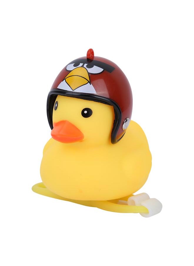 Thoraya Motorcycle Cute Little Yellow Duck with Helmet Mountain Bike Bicycle Decoration Red  - Image 3