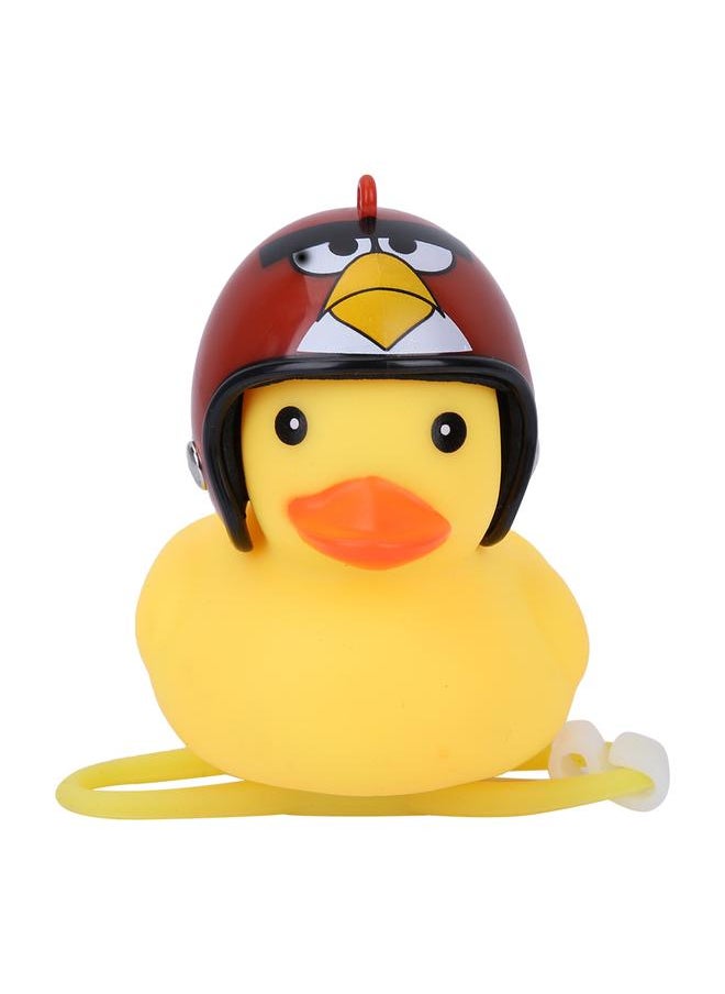 Thoraya Motorcycle Cute Little Yellow Duck with Helmet Mountain Bike Bicycle Decoration Red  - Image 2