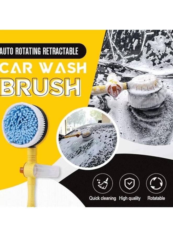Pretocter - Car Wash Brush Clean Brush with 5-meter Water Pipe Set, High-pressure Automatic Rotation, Generates Foam for Automatic Cleaning - Image 1