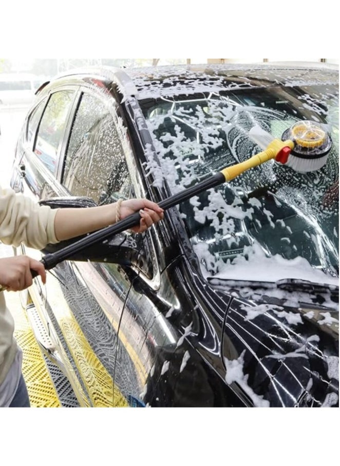 Pretocter - Car Wash Brush Clean Brush with 5-meter Water Pipe Set, High-pressure Automatic Rotation, Generates Foam for Automatic Cleaning - Image 1