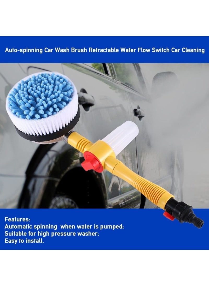 Pretocter - Car Wash Brush Clean Brush with 5-meter Water Pipe Set, High-pressure Automatic Rotation, Generates Foam for Automatic Cleaning - Image 1