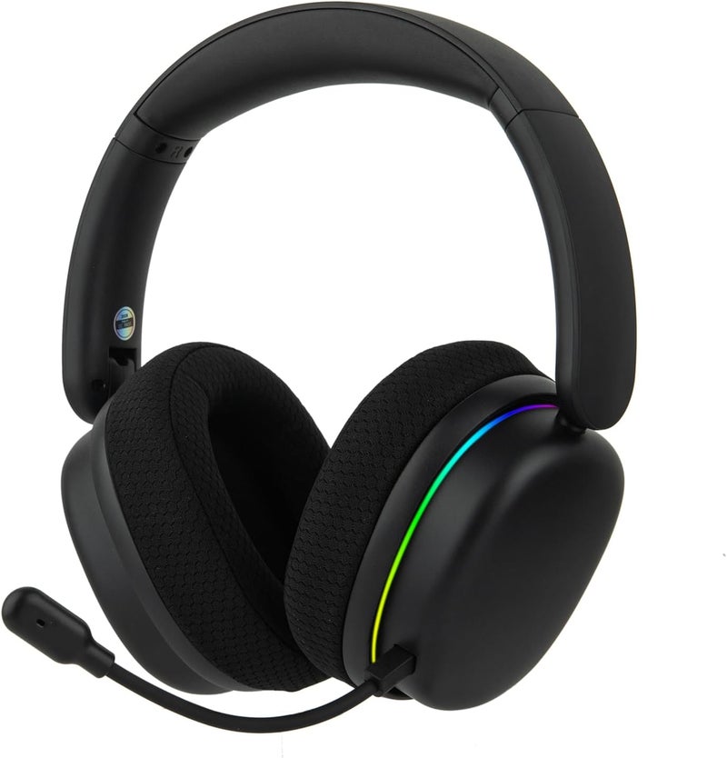 EPOMAKER X AULA G7 Pro Wireless Gaming Headset, Dual Mode BT5.3 & 2.4GHz, 7.1 Surround Sound, 80+ Hour Battery, RGB Light, with Noise Canceling Mic for PS5, PS4, Switch, PC (Black) - Image 1