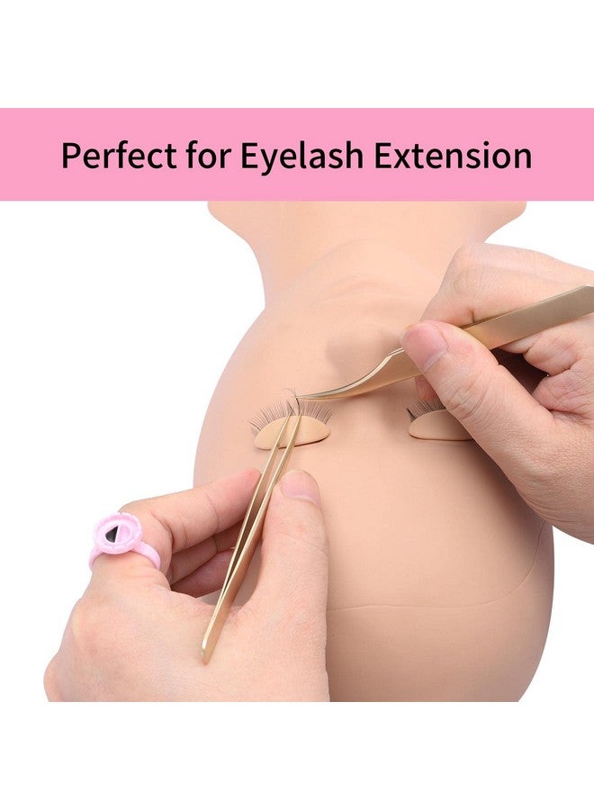 ميوفيو حلقات غراء لملحقات الرموش 100 قطعة حامل غراء ذكي سهل التهوئة أكواب غراء للرموش الكثيفة وردي - Image 4