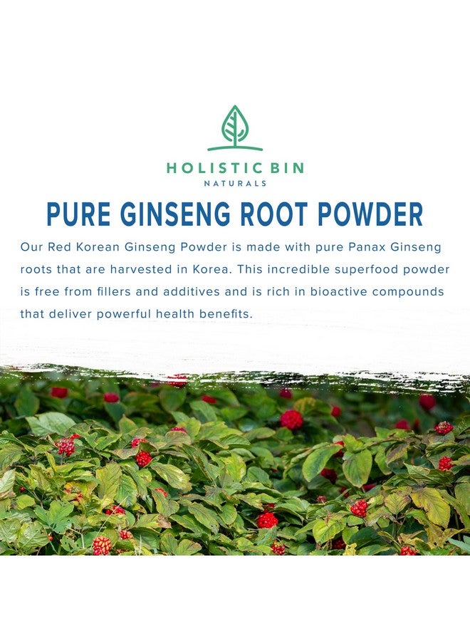 Holistic Bin Korean Red Ginseng Powder Pure Panax Ginseng Supplement | Vegan, Gluten Free, Non GMO, No Fillers | Rich in Ginsenosides (50g) - Image 2