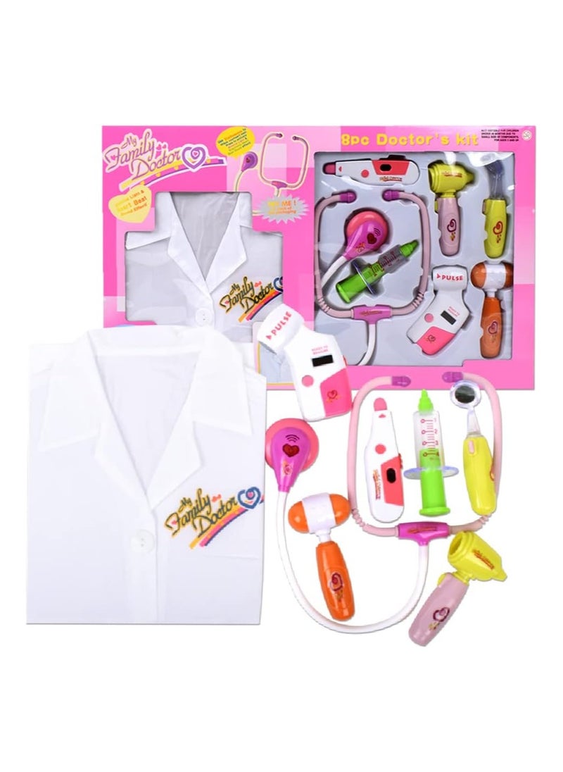 TOY GARDEN Doctor Set 8-Piece Medical Tool Kit | Pretend Play Doctor Toys with Electronic Stethoscope, Syringe, Light & Sound Effects  - Image 1