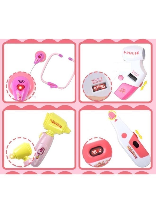 TOY GARDEN Doctor Set 8 Piece Medical Tool Kit Pretend Play Doctor Toys with Electronic Stethoscope Syringe Light and Sound Effects Professional Medical Station for Kids and Toddlers Creative Learning Gift - Image 5